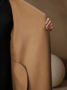 Anewsta 驼绒双面毡手工中长款现代都市高端优雅收腰女式夹克