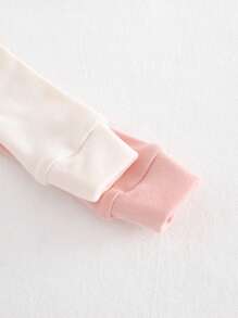 Cozy Pixies Bộ đồ ngủ 2 món áo len cổ tròn tay dài màu trơn mềm mại cho bé gái và quần dài - Nhiều màu - Xem 5