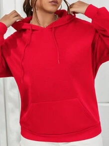 Flirla Plus Size Drawstring Hooded Loose Fit Long Sleeve New York Slogan Print Sweatshirt Graduation,Back To School Outfits,Graduation,Teacher Outfits For Women,Back To School