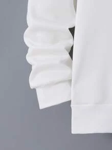 男士趣味字母印花长袖运动衫，母子同款服装 - 白色 - 查看 6