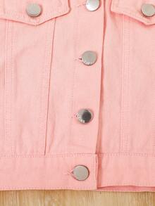 Chaqueta informal y de moda para niñas con bordado de fresa, primavera/otoño - Rosa - Ver 7