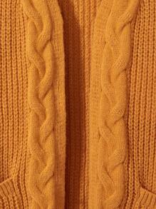 SHEIN Tween Girl Ginger Color Orange Long Cardigan,Casual Loose Knitted Soft Sweater For Autumn,Back-To-School,Sunday,Daily Wear,School,Outings & Party - Ginger - View 5