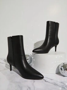 SHUZIA Women's Pointy Toe Ankle Height Stiletto Heeled Sophisticated Fashion Booties
