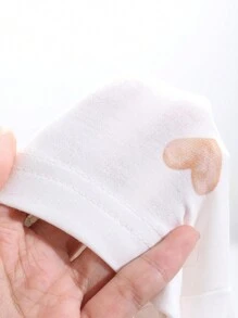 DAZY Cute Heart Print Pajama Set - White - View 9