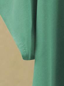 Plus Size Solid Color Round Neck Short Sleeve Top And Bear Print Pants 2 Pieces Set - Mint Green - View 5