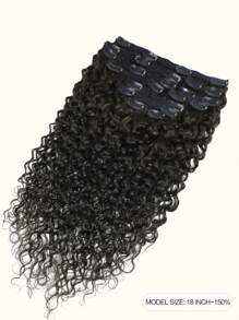 10PCS Water Wave Hair Extensions Clip In Real Human Hair Dark Brown Clip In Hair Extensions 14-20" Human Hair Extensions For Women Clip Ins Hair Extension - S2 - View 3