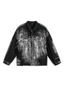 NEON BLANC Men's Casual Loose Fit Washed Denim Jacket, Suitable For Autumn