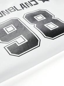 Manfinity VCAY Áo nỉ in chữ tương phản dạng lưới dáng rộng cho nam phong cách đường phố, phù hợp cho mùa thu/đông - Nhiều màu - Xem 10