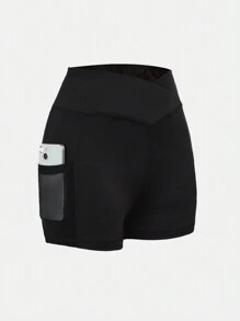 SHEIN Bộ 2 quần legging lưới đan eo cho bé gái tuổi teen - màu nâu - Xem 3