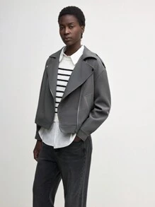 BizChic 女士休闲灰领飞行夹克秋季服装秋季女装 - 灰色 - 查看 9