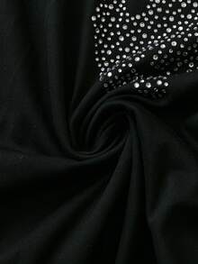 Chiquease T-shirt femme avec design de strass d'Halloween - Noir - Voir 5