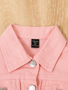 Chaqueta informal y de moda para niñas con bordado de fresa, primavera/otoño - Rosa - Ver 4