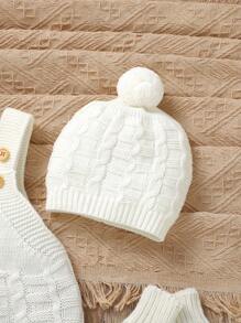 Baby Girl 4 Pieces Knitwear Set Includes A Romper With Overalls, A Hat, Gloves, And Shoes. The Simple Yet Elegant Design Features A Small Pocket On The Chest For A Playful Touch. Made Of Soft, Comfortable Fabric To Keep Your Little One Warm And Cozy. The Carefully Coordinated Colors And Styles Make Dressing Your Baby Easy. The Added Hat, Gloves, And Shoes Provide Comprehensive Warmth And Care. This Practical Yet Stylish Set Is A Perfect Choice For Parents, Combining Functionality And Fashionable Parent-Child Style.