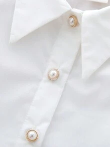 SHEIN Blusa blanca de manga larga con volantes para bebé niña, otoño/invierno - Blanco - Ver 5