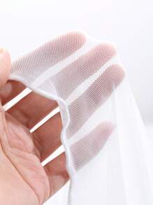 DAZY Double-Layer Mesh Lace Floral Hollow Out Ruffle Trim Fitted Pajama Top - White - View 9