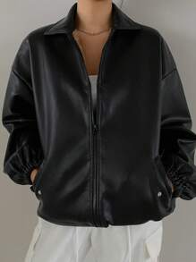 DAZY 女士保暖内衬常规夹克，冬季女装，女士冬季外套 - 黑色 - 查看 2