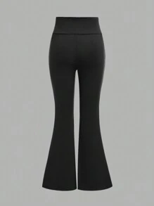 SHEIN Girlism Bộ 2 món áo nỉ rộng rãi + áo liền quần bó cho bé gái tuổi mới lớn màu trắng - trắng - Xem 3