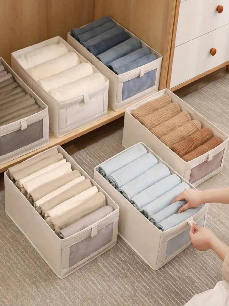 1 Stück faltbare Kleidungsaufbewahrungsbox, Stofforganizer für Kleiderschrank zum Sortieren von Kleidung & Jeans, Aufbewahrungsbox für Wohnzimmer-Spielsachen & verschiedene Artikel, Weihnachtsgeschenk