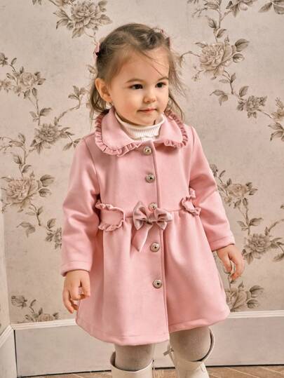 SHEIN Baby Girls Casual Butterfly Decor Jacket, Autumn Winter