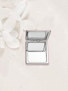 ROMWE Kawaii 1 Gương trang điểm hình vuông họa tiết trái tim và nơ màu hồng, Gương cầm tay di động dành cho bé gái (Vị trí họa tiết ngẫu nhiên) - Nhiều màu - Xem 2