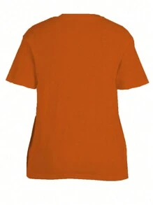 SHEIN LUNE Damska koszulka z krótkim rękawem i dopasowanym krojem Slim Fit