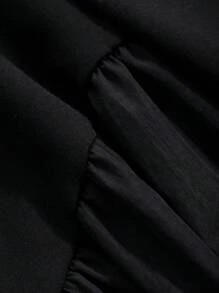 DAZY Women Round Neck A-Line Loose Dress,Ruffle,Fall Clothes Long Sleeve Dress - Black - View 9