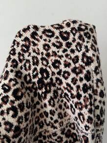 SHEIN Unity Casual Versatile Leopard Print Short Cardigan - Multicolor - View 8