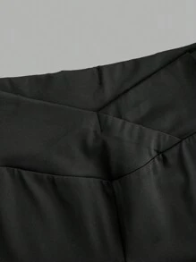 SHEIN Girlism Bộ 2 món áo nỉ rộng rãi + áo liền quần bó cho bé gái tuổi mới lớn màu trắng - trắng - Xem 9
