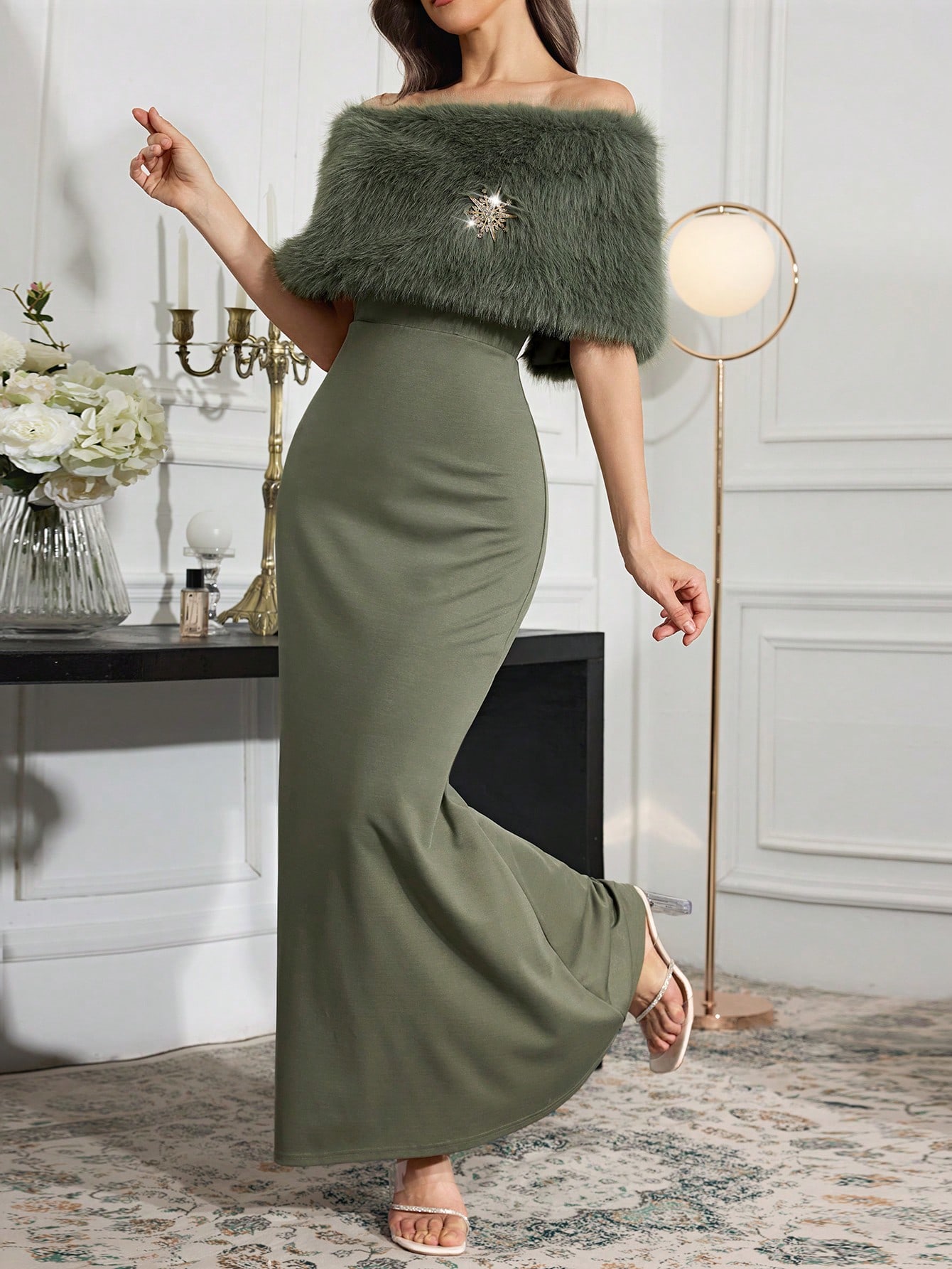 Modelyn فستان سهرة طويل للنساء، أنيق من قطع متناسق...