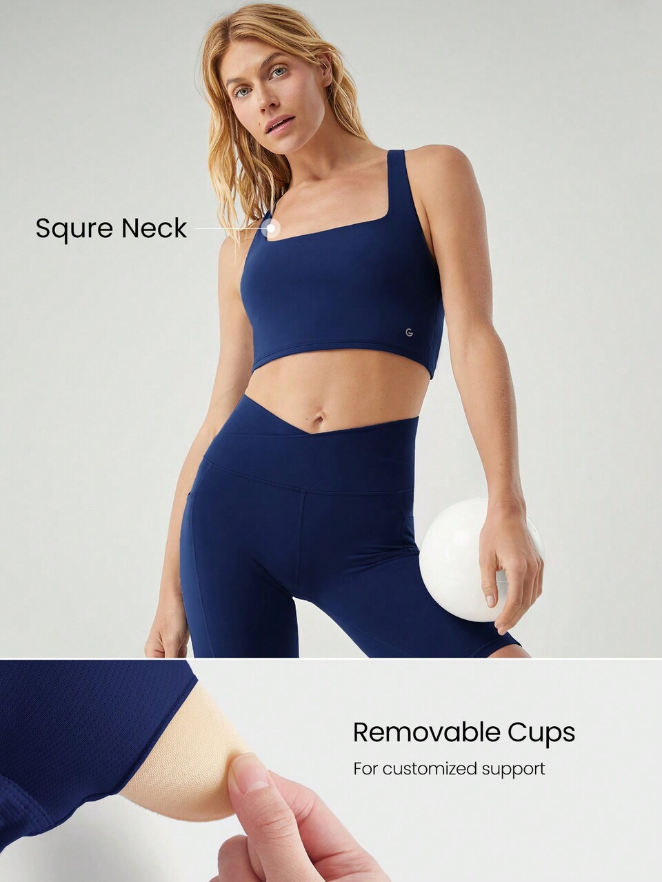 FeatherFit™ Twisted Active Square Neckline Tank Light Support Low Impact Yoga Pilates Daily