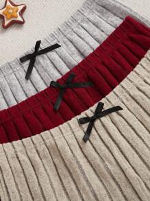 Snug Zone 3pcs/Set Solid Color Casual Pajama Set Holiday Season Outfit - Multicolor - View 4