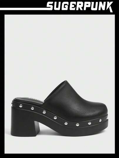 Sugerpunk Zapatos de plataforma lisos de mujer, nuevos para Año Nuevo, Día de San Valentín