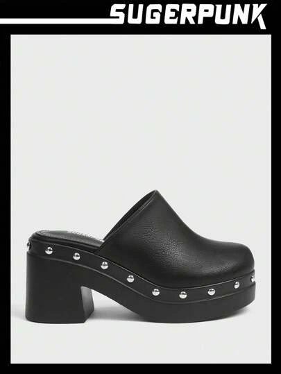 Sugerpunk Women's Solid Color Platform Slip-On Shoes Spring Shoes Spring Break Easter For Christmas Valentine's Day