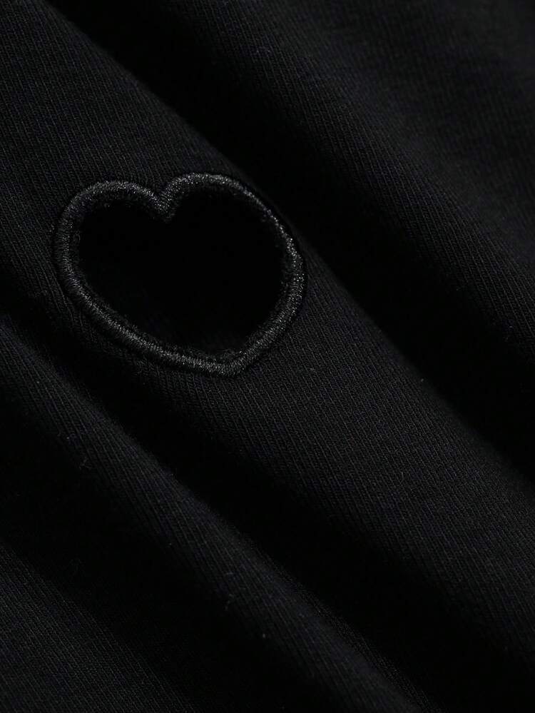 Hollow Heart Design Slim Fit Turtleneck Pajama Set, Fall Winter Clothes