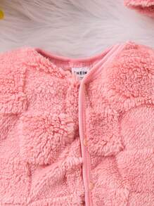 SHEIN 5pcs/Set Embroidered & Thermal Lined Clothing Gift Set For Baby Girls, Warm & Comfortable, Casual Style, Fall/Winter - Pink - View 4