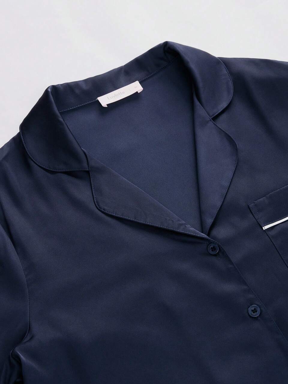 Basic Satin Button-Up Long PJ Set
