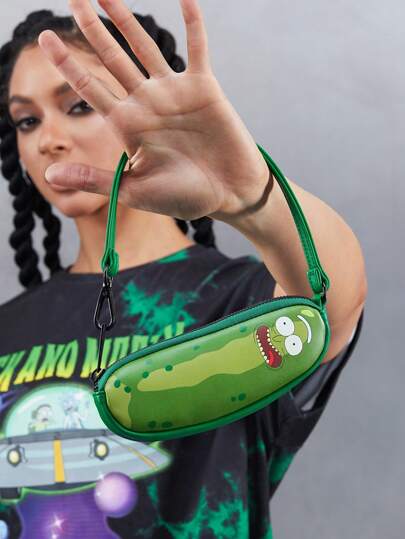 Rick and Morty X SHEIN 1pc Cartoon Cucumber Printed Coin Purse