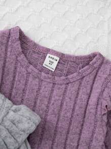 SHEIN Genkimix Kids Young Girl 3pcs Set Solid Color Tee & Pants Casual Suit, Autumn/Winter