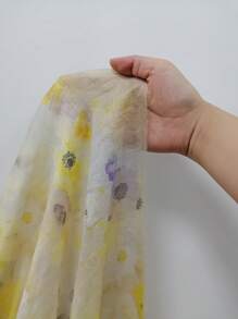 Anewsta 女士簡約日常黃色縫染印花襯衫 - 黃色 - 查看 8