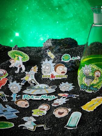 Rick and Morty X SHEIN Lustiges Cartoon Muster Aufkleber Pack