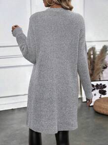 EMERY ROSE Women's Elegant Long Textured Split Knit Sweater