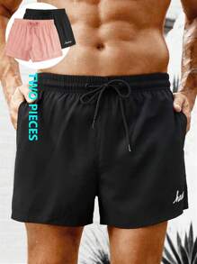 Surfspeed Men's Drawstring Simple Casual Beachwear Swim Trunks - Multicolor - View 2