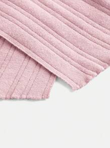 Teen Girl Pink Pullover Sweater Suitable For Fashionable Teenage Girls, Showcasing Elegance. The Fitted Design Brings A Dimensional Look, And The Beaded V-Neck Structure Adds Graceful Allure. - Pink - View 4