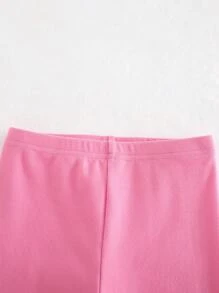 Cozy Pixies 2pcs Baby Girls Loose Letter Pattern Dropped Shoulder Hooded Sweatshirt And Leggings Fall Clothes Set, Casual Cute - Pink - View 7