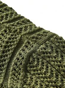 Manfinity VCAY Áo len dệt kim cổ tròn khoét lỗ dáng ôm màu xanh lá cây cho nam, dành cho mùa thu đông - màu xanh lá - Xem 10