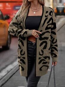 SHEIN LUNE 女式长袖开衫，图案简约，日常休闲装 - 彩色 - 查看 4