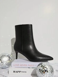 SHUZIA Women's Pointy Toe Ankle Height Stiletto Heeled Sophisticated Fashion Booties