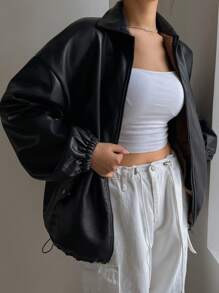 DAZY 女士保暖内衬常规夹克，冬季女装，女士冬季外套 - 黑色 - 查看 8