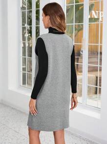 EMERY ROSE Váy len đan túi trước cho nữ, Thu/Đông - Màu Khaki - Xem 2