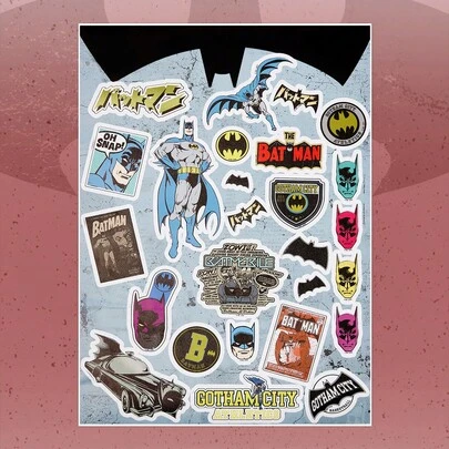 Batman X ROMWE 卡通人物和字母图案墙贴、装修贴纸可撕墙板、墙纸、春季装饰物品让您的家焕然一新